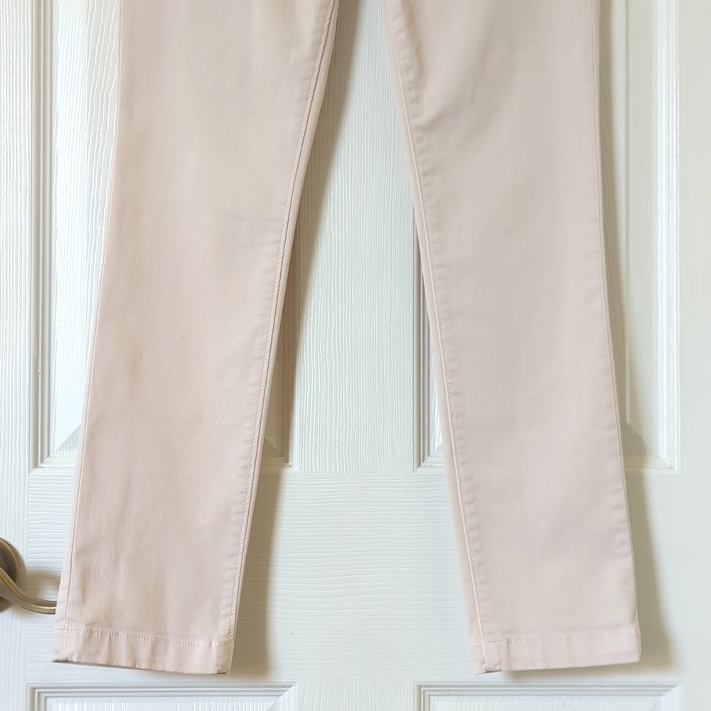 J Brand Classic High Waisted Ankle Cropped Twill Skinny Pants Beige 24 - Picture 3 of 13